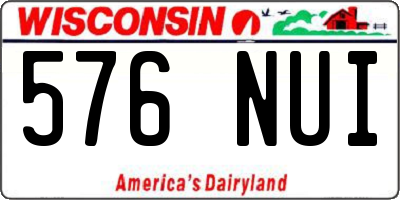 WI license plate 576NUI