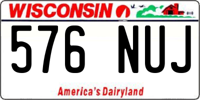 WI license plate 576NUJ