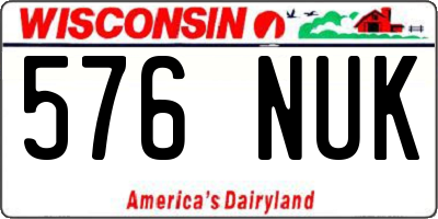 WI license plate 576NUK