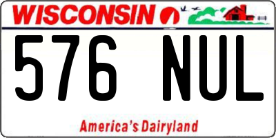 WI license plate 576NUL