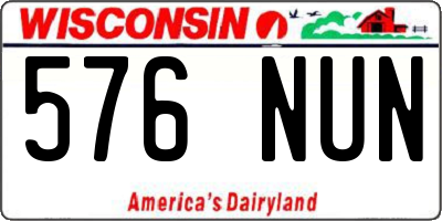 WI license plate 576NUN