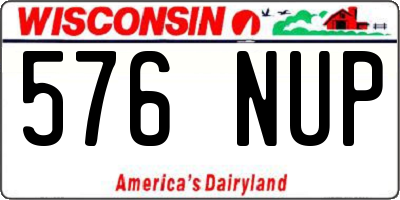 WI license plate 576NUP