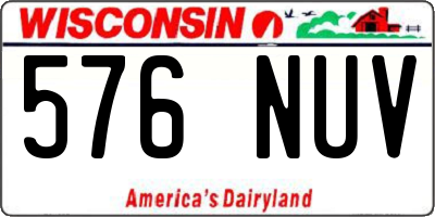 WI license plate 576NUV