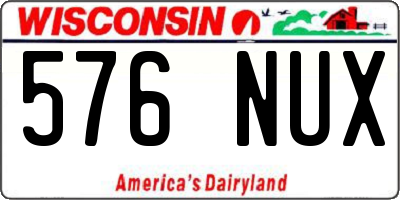 WI license plate 576NUX