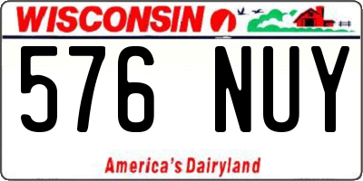 WI license plate 576NUY