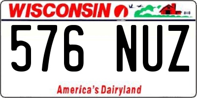 WI license plate 576NUZ