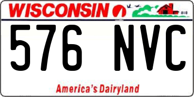 WI license plate 576NVC