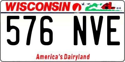 WI license plate 576NVE