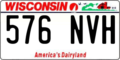 WI license plate 576NVH