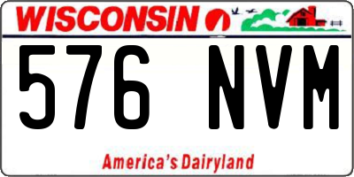 WI license plate 576NVM