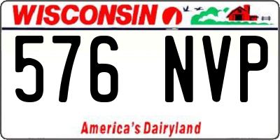 WI license plate 576NVP