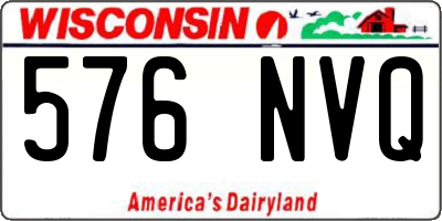 WI license plate 576NVQ