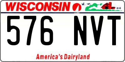 WI license plate 576NVT