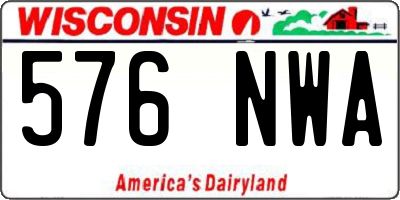 WI license plate 576NWA