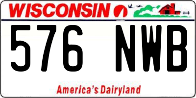 WI license plate 576NWB
