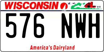 WI license plate 576NWH