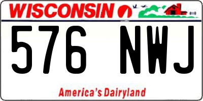 WI license plate 576NWJ