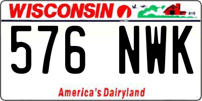 WI license plate 576NWK