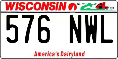 WI license plate 576NWL