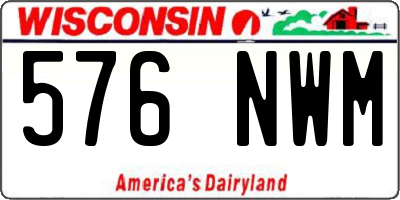 WI license plate 576NWM