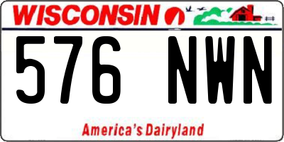 WI license plate 576NWN