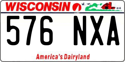 WI license plate 576NXA