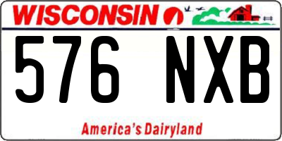 WI license plate 576NXB
