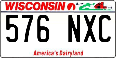 WI license plate 576NXC