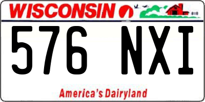 WI license plate 576NXI