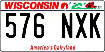 WI license plate 576NXK
