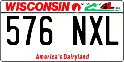 WI license plate 576NXL
