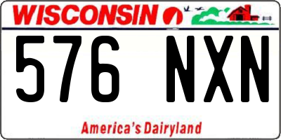 WI license plate 576NXN