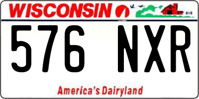 WI license plate 576NXR