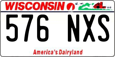 WI license plate 576NXS