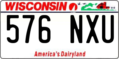 WI license plate 576NXU
