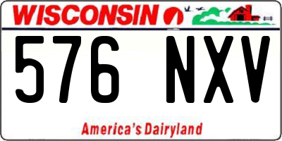 WI license plate 576NXV