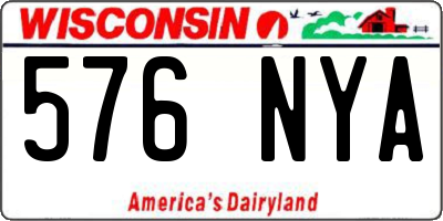 WI license plate 576NYA