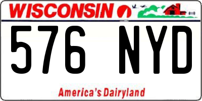 WI license plate 576NYD