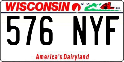 WI license plate 576NYF