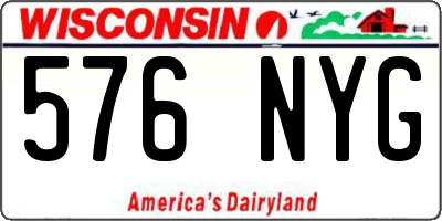 WI license plate 576NYG
