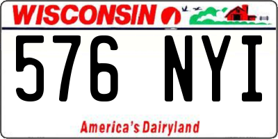 WI license plate 576NYI