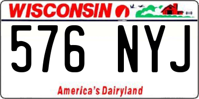 WI license plate 576NYJ