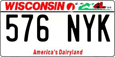 WI license plate 576NYK