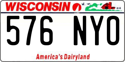 WI license plate 576NYO