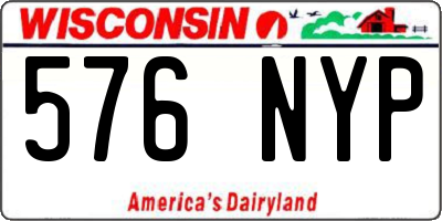 WI license plate 576NYP