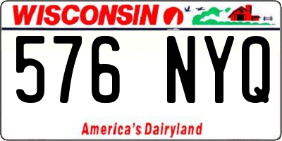 WI license plate 576NYQ