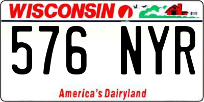 WI license plate 576NYR