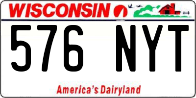 WI license plate 576NYT