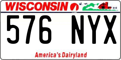 WI license plate 576NYX