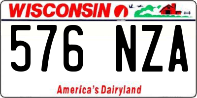 WI license plate 576NZA